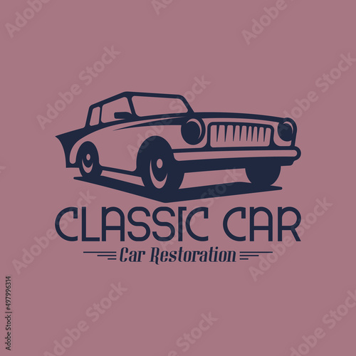 Retro Car Logo Design Concept Vector. Vintage Vehicle Logo Template