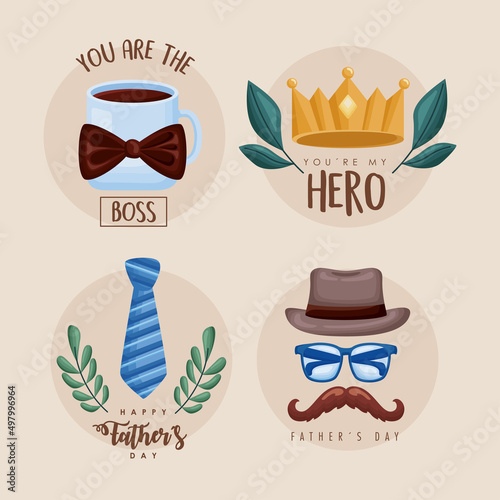 four fathers day emblems