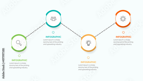 Business data visualization. Process chart. Abstract elements of graph, diagram with 4 steps, options, parts or processes. Vector business template for presentation.