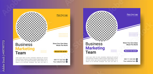 Digital marketing agency and corporate social media post banner web template.