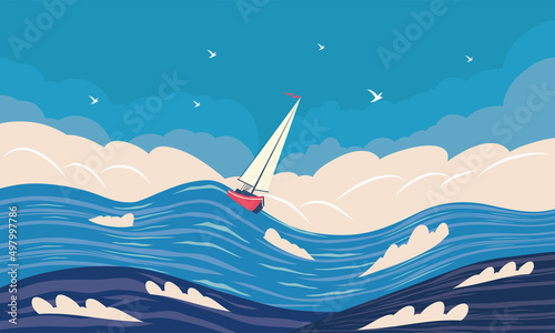 Obraz na plátně sailboat in the sea