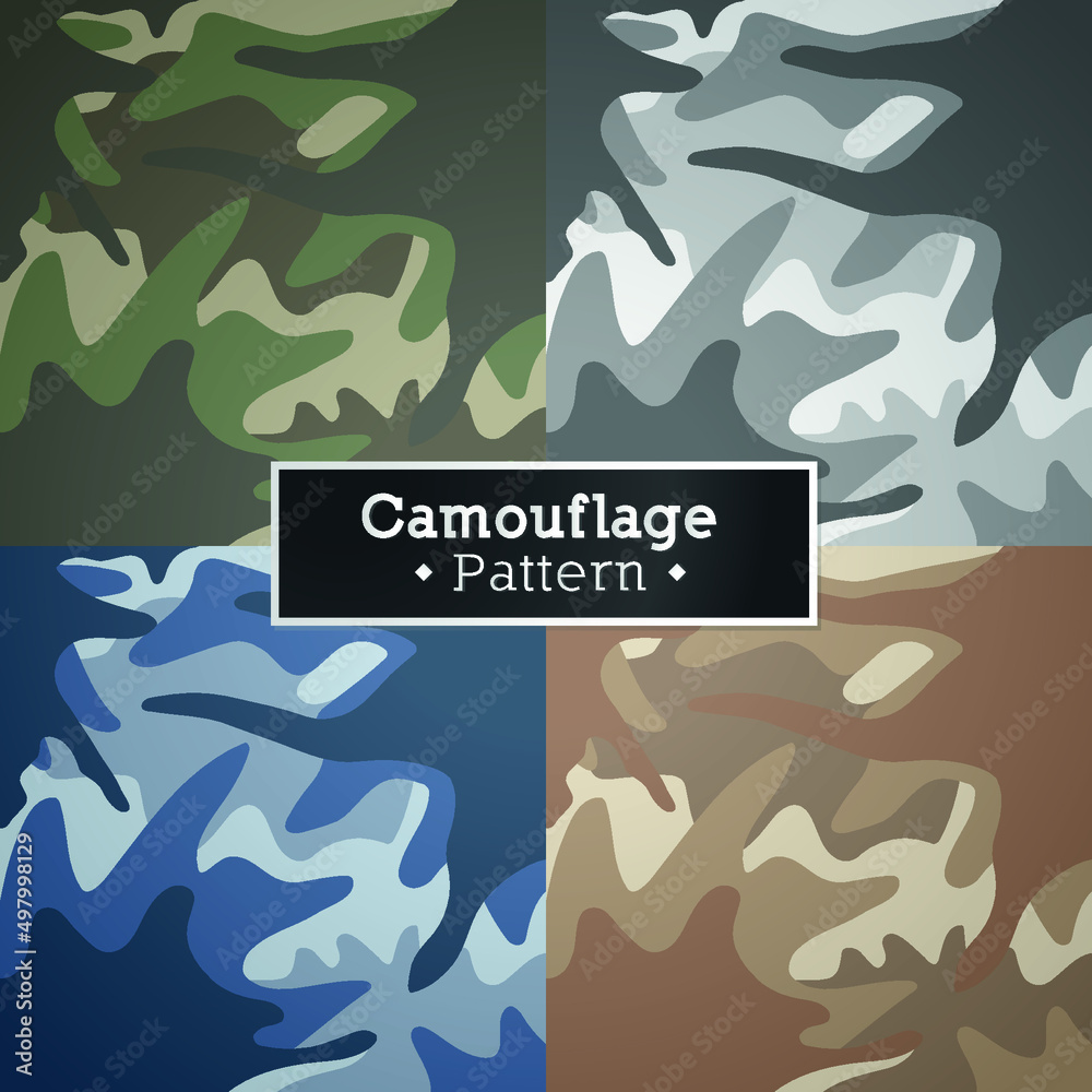 Fototapeta premium Set of Abstract Military and army camouflage pattern background