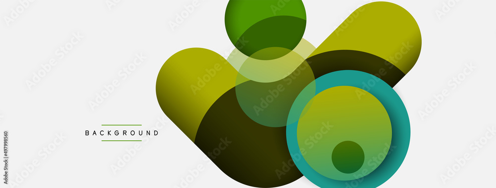 Vector round shapes circles minimal geometric background. Vector illustration for wallpaper banner background or landing page