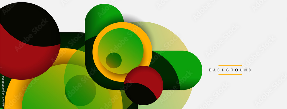Creative geometric wallpaper. Minimal abstract background. Circles composition vector illustration for wallpaper banner background or landing page Creative geometric wallpaper. Minimal abstract background. Circles composition vector illustration for wallpaper banner background or landing page