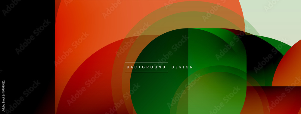 Obraz premium Round triangle shapes lines and circles. Geometric vector illustration for wallpaper banner background or landing page