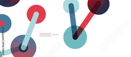 Abstract background. Round dots connected by lines. Trendy techno business template for wallpaper, banner, background or landing