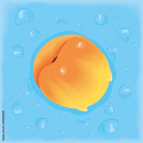 realistic peach fruit poster