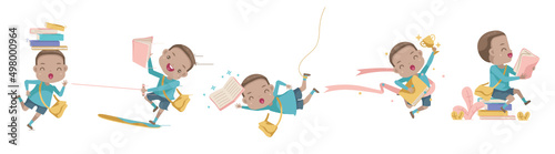 boy crossing the finish line set