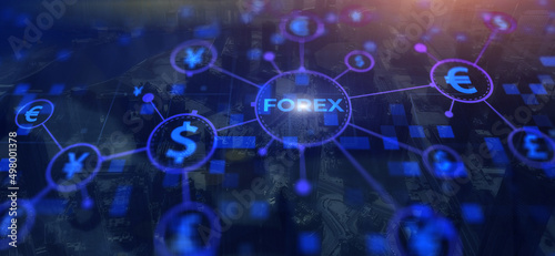 Forex Investment Market Trading Concept on modern city dubai background © Vladimir