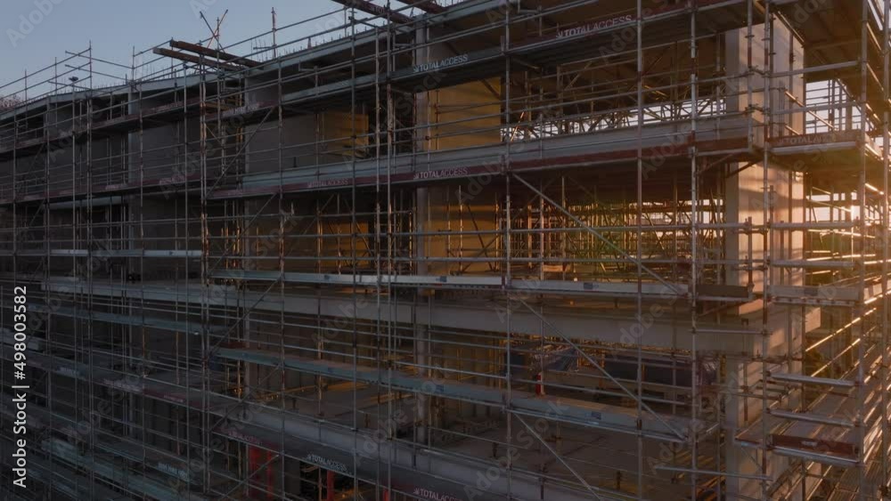 Aerial: high density housing under construction
