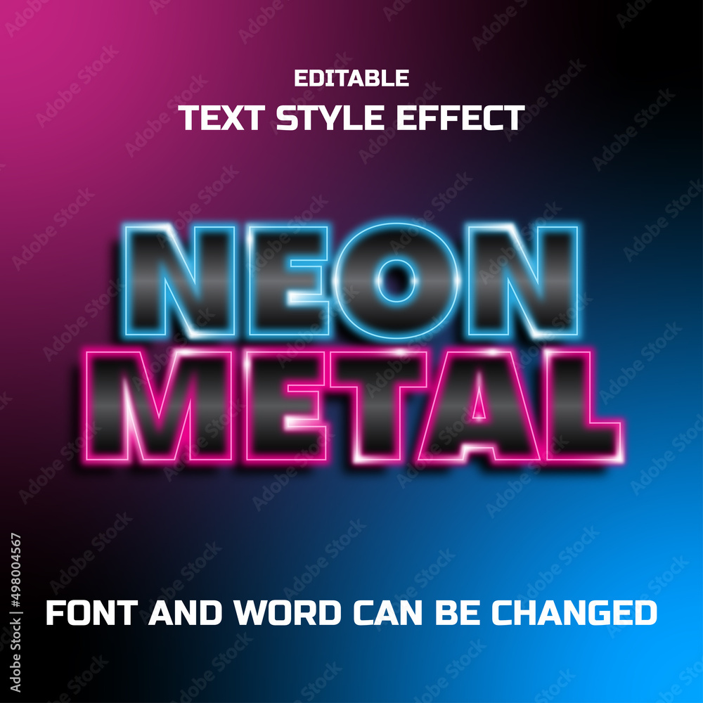 text effect design with neon light