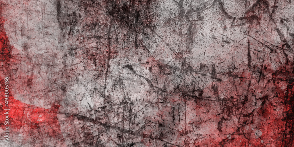 Red grunge texture background of cement plaster wall with cracks, red  grunge wall texture. dark red grunge background. Horror Cement texture, wall  full of scratches, Scary dark wall, grungy cement. Stock Vector |