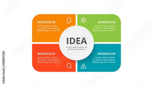 Creative concept for infographic with 4 steps, options, parts or processes. Business data visualization.