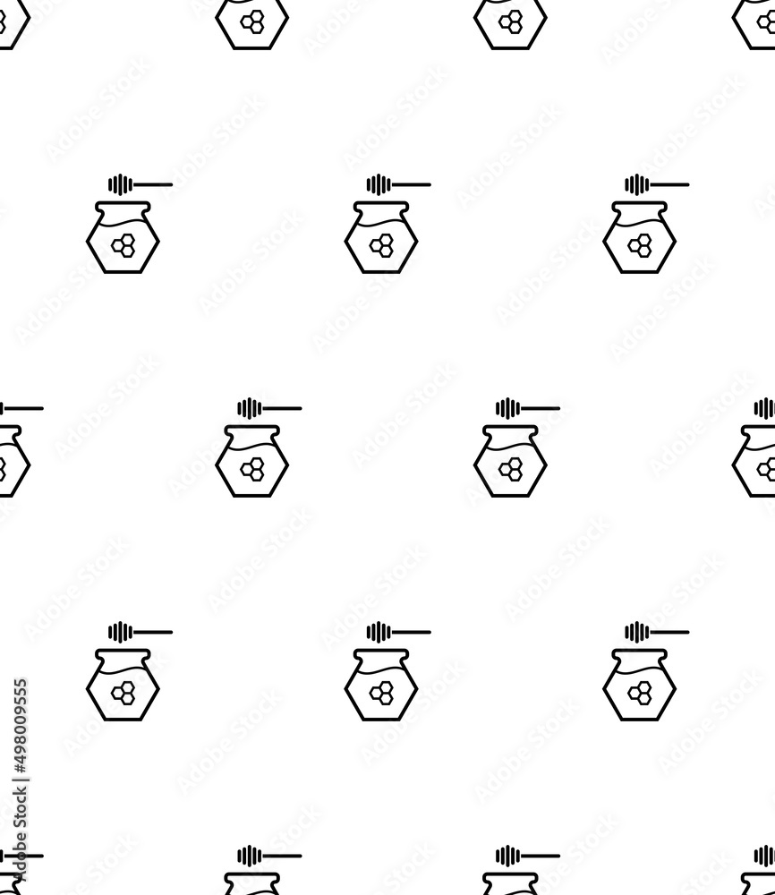 Honey Jar Icon Seamless Pattern Y_2203001