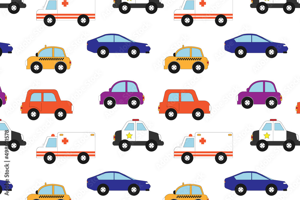 cute car shape cartoon pattern