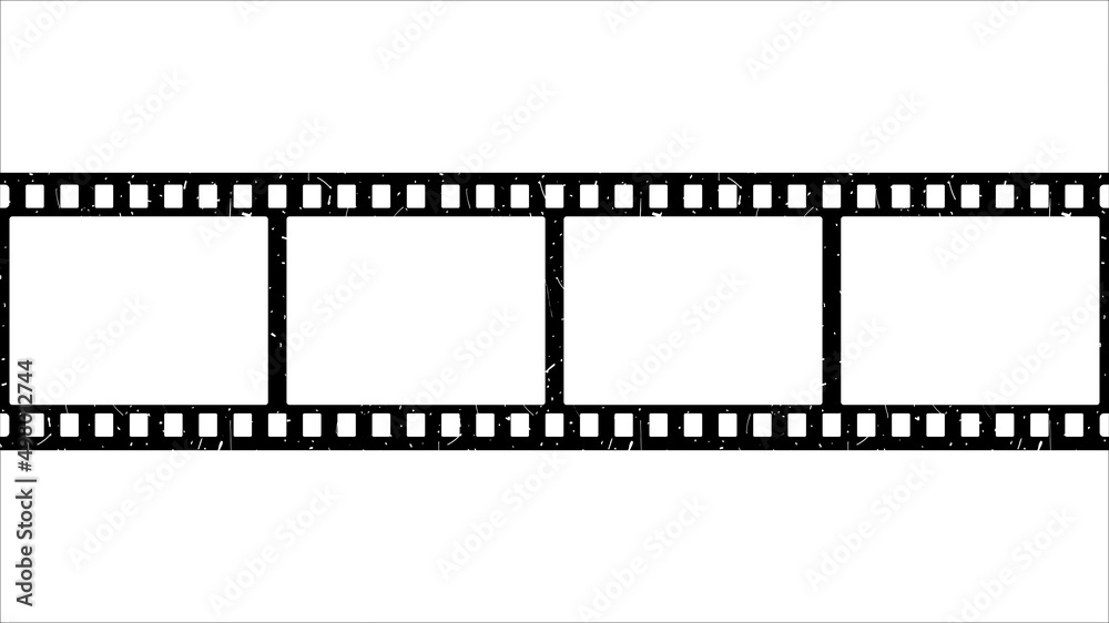 Film strip. Old retro negative film frame. Vector illustration isolated on white