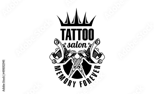 Vector logo for tattoo salon on white background