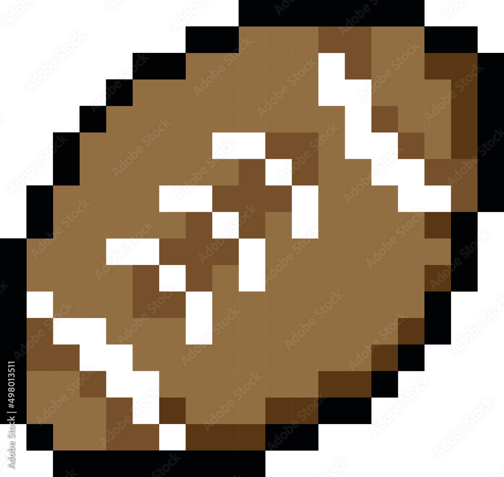 Rugby ball pixel art vector illustration. Stock Vector Adobe Stock