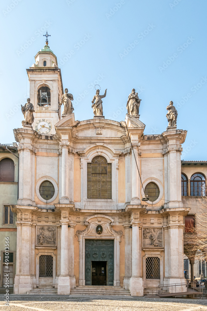 View at the Church of San Marco in the streets of Bergamo - Italy