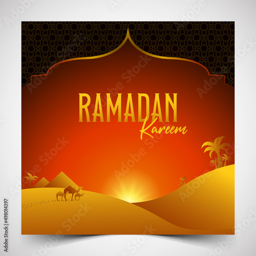 Vector illustration design greeting card for Ramadan celebration