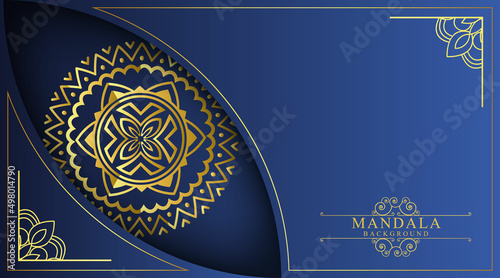 Luxury gold mandala ornate background for wedding invitation, book cover, flyer, brochure vector eps 10