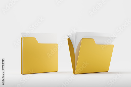 Stack of files in clipboard isolated over white background