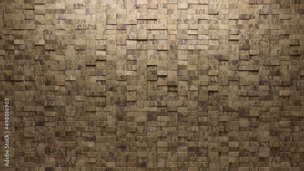 Polished, Rectangular Mosaic Tiles arranged in the shape of a wall. Natural Stone, Semigloss, Bricks stacked to create a 3D block background. 3D Render Polished, Rectangular Mosaic Tiles arranged in the shape of a wall. Natural Stone, Semigloss, Bricks stacked to create a 3D block background. 3D Render