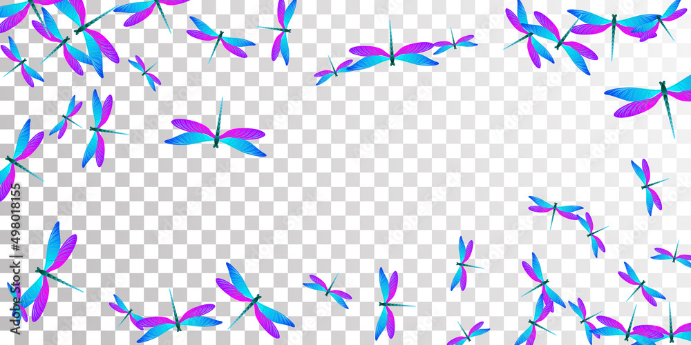 Fairy blue purple dragonfly flat vector wallpaper. Spring beautiful ...