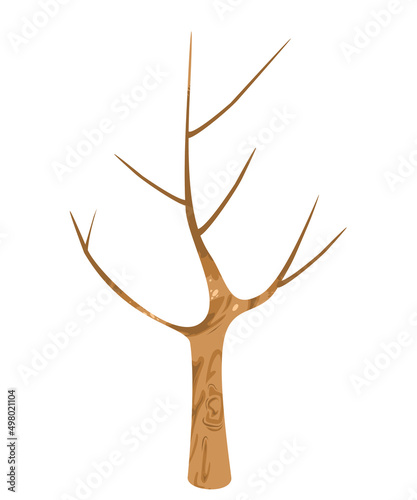 A big tree with green leaves and swaths of grass. white background . vector and illustration