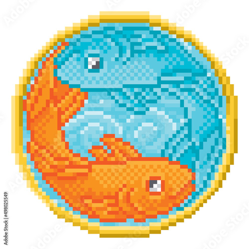 Zodiac Horoscope Astrology Pisces Pixel Art Sign