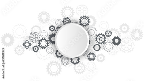Cogs and gear wheel mechanisms. Concepts and ideas for hi-tech digital technology and engineering design. Abstract technical background of mechanical engineering