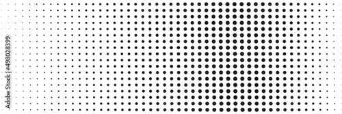 Pattern of gradient black dots in size, texture and backgrounds
