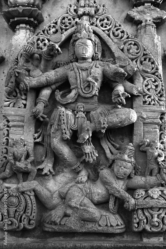 The compact and ornate Veeranarayana temple, Chennakeshava temple complex, Chennakeshava Temple, Belur, Karnataka, India.