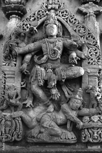 The compact and ornate Veeranarayana temple, Chennakeshava temple complex, Chennakeshava Temple, Belur, Karnataka, India.
