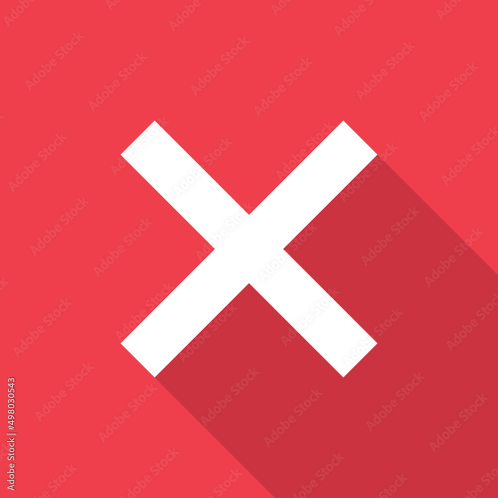 Obraz premium Cross mark icon, X sign, simple error design vector illustration, false choice symbol