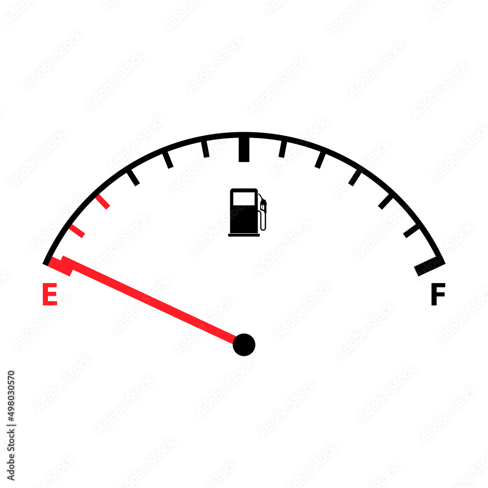 Fuel car indicator icon, gauge petrol automobile meter symbol, control sign vector illustration Fuel car indicator icon, gauge petrol automobile meter symbol, control sign vector illustration