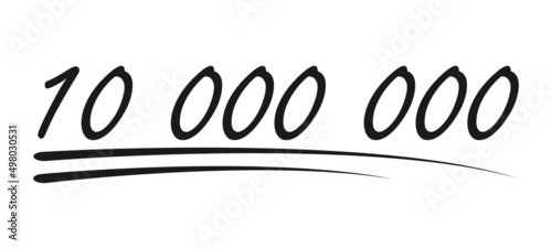 Congratulation number lettering, 10 000 000 celebrate follower icon, web online post vector illustration