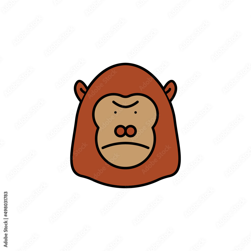 gorilla line icon. Element of jungle for mobile concept and web apps illustration. Thin line gorilla line icon. Element of jungle for mobile concept and web apps illustration. Thin line