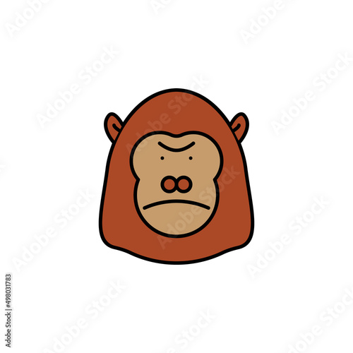 gorilla line icon. Element of jungle for mobile concept and web apps illustration. Thin line