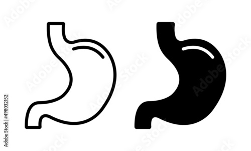 Stomach vector icon. Human stomach silhouette. Internal organ. Vector line icon.