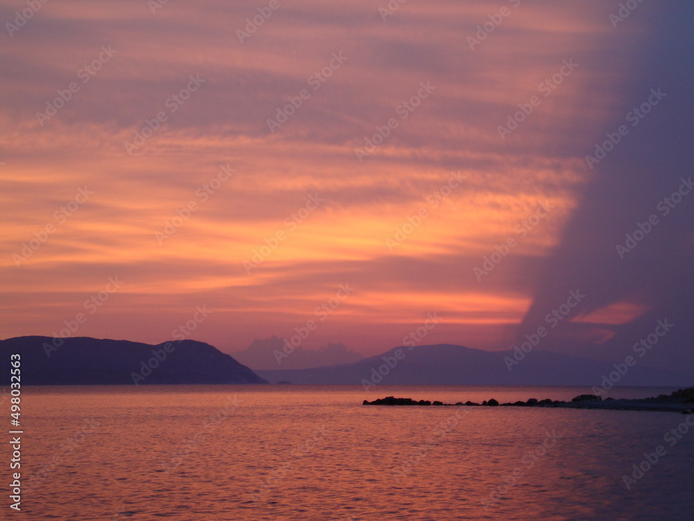 Sunset in Skopelos island, Greece