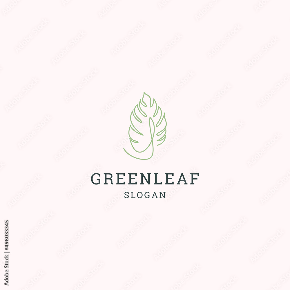 Green leaf logo icon design template