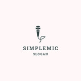 Simple mic logo icon design template