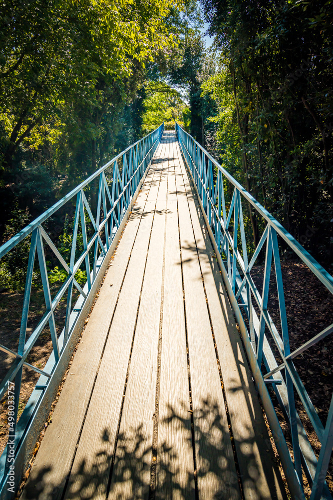 Passerelle Saint Paul footbridge in the winter city of Arcachon, France