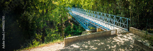 Obraz na plátně Passerelle Saint Paul footbridge in the winter city of Arcachon, France