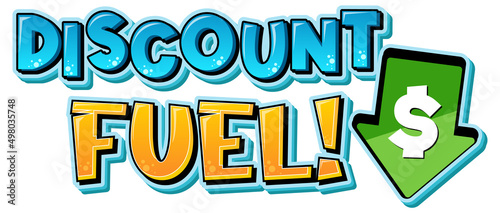 Discount fuel cartoon word logo design