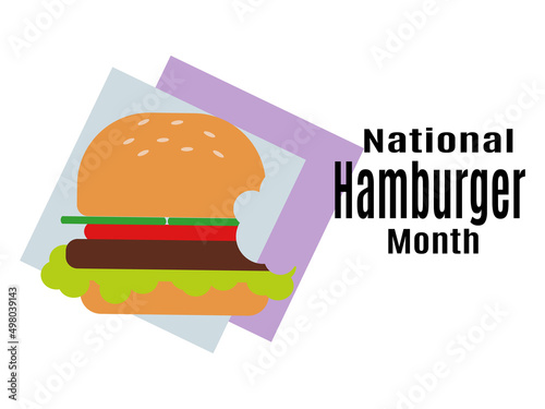 National Hamburger Month, Idea for poster, banner, flyer, card or menu design