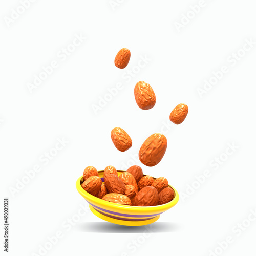 3d illustration ramadan dates fruit kurma object Premium icon photo