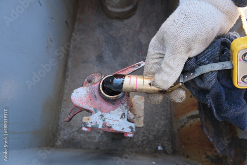 Bunker survey, ullaging, sounding of fuel oil tank on board of bulk carrier