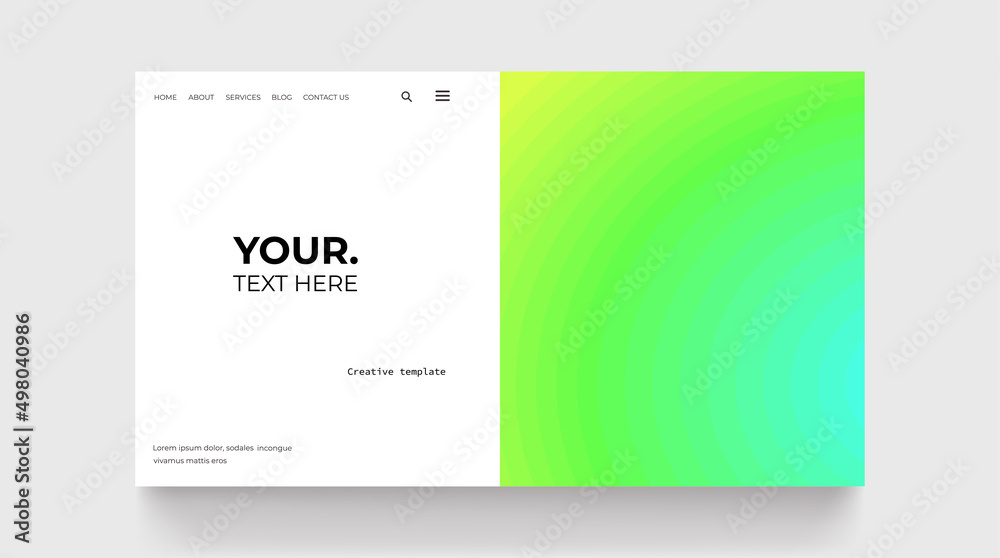 Summer gradient with fresh color landing page for web, banner, poster